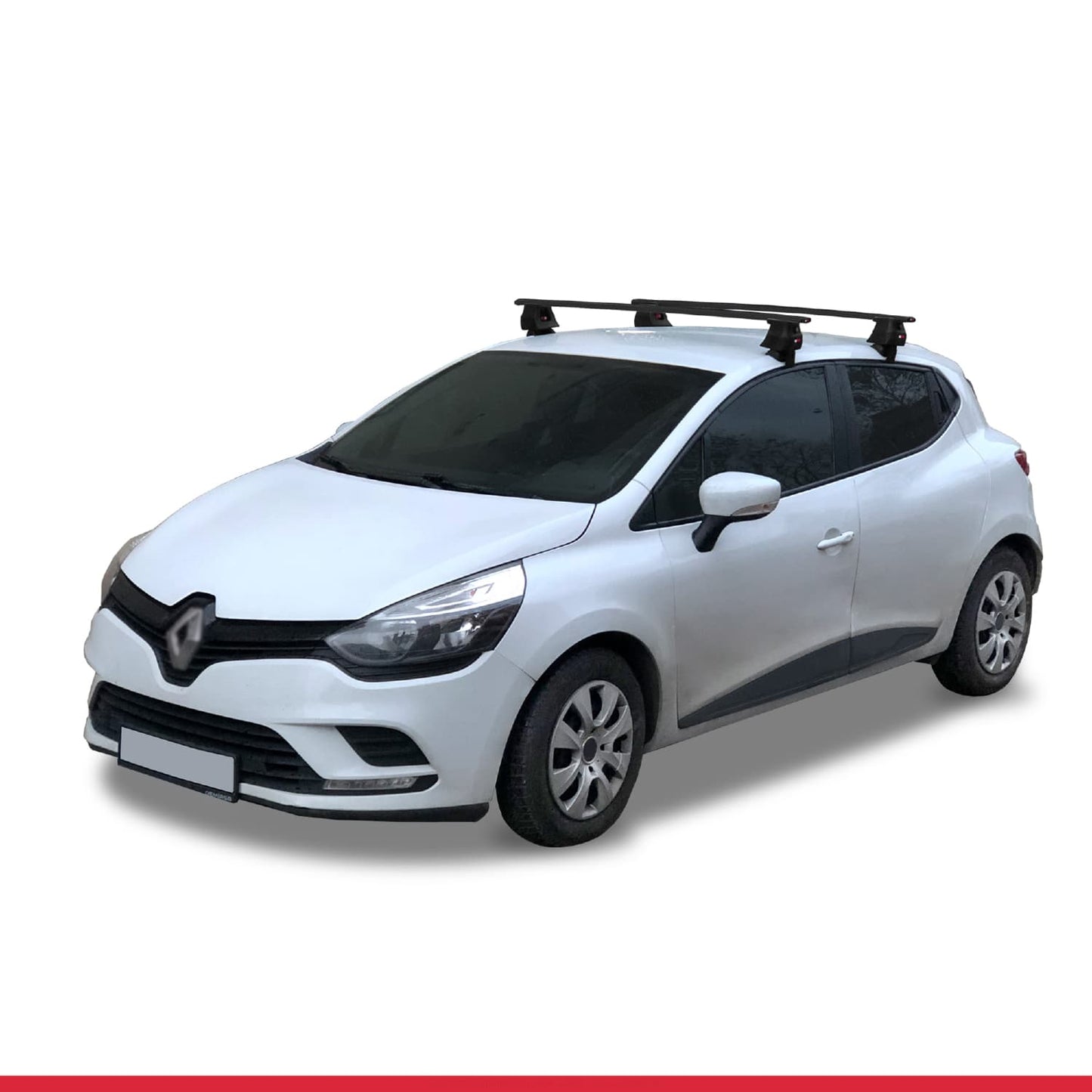 Compatible avec Renault Clio 4 2013-2020 ACE-4 Barres de Toit Railing Porte-Bagages de Voiture Noir Aluminium 2 Barres