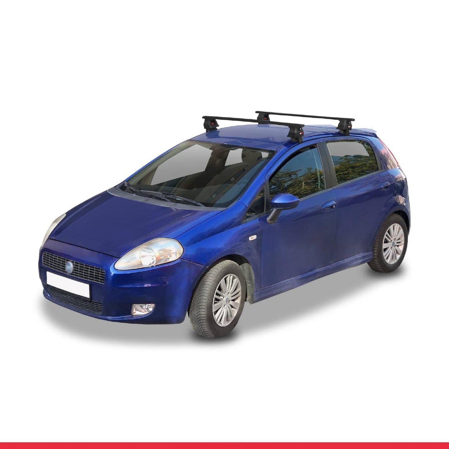 Kompatibel mit Fiat Grande Punto (199) 2005-2012 ACE-4 Dachgepäckträger, Reling, Gepäckträger, schwarzes Aluminium, 2 Stangen