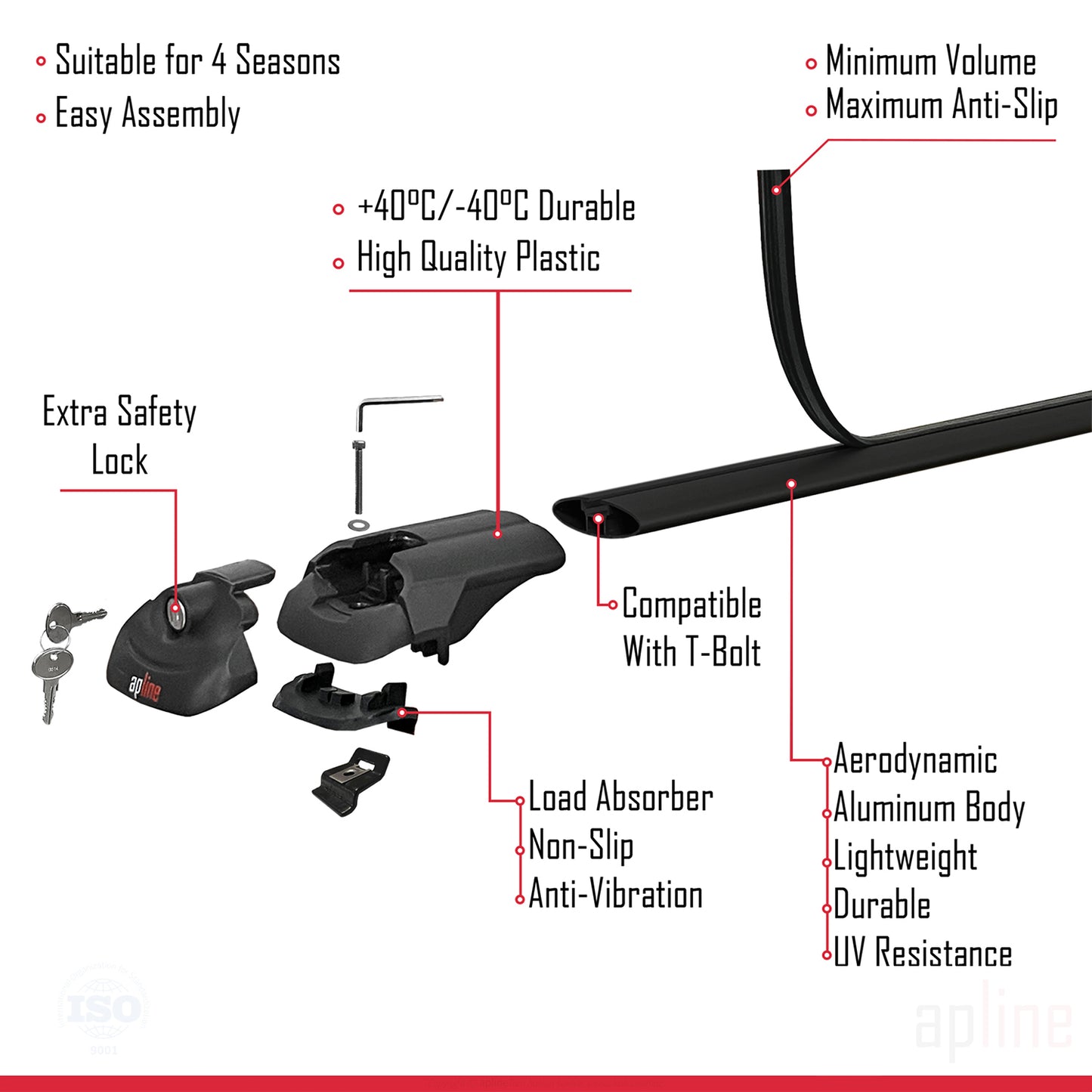 Compatibile con Citroen C4 Grand Picasso 2013-2018 ACE-1 Barre portatutto per auto Portapacchi in alluminio nero 2 barre