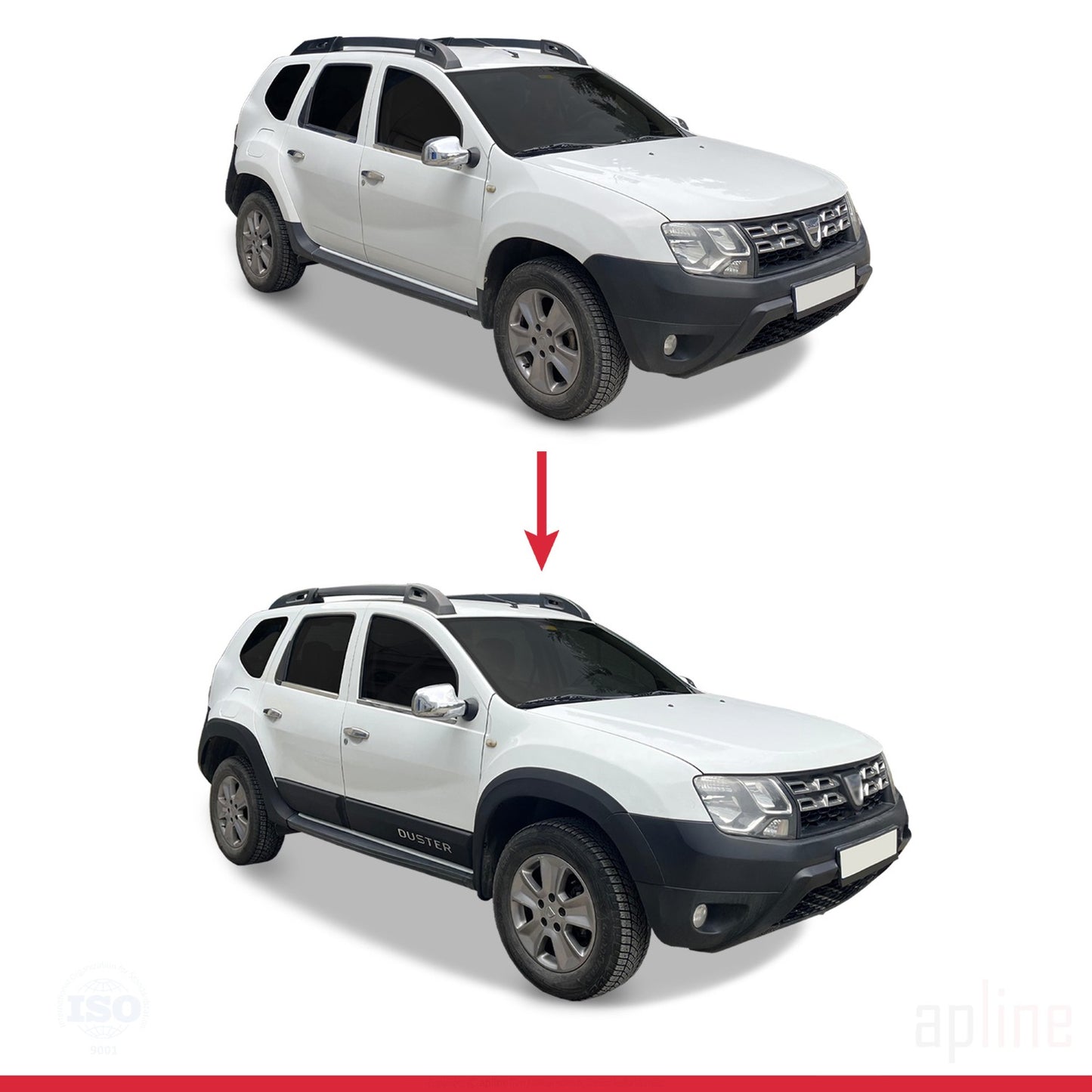 Compatibile con Dacia Duster (HS) 2010-2017 Protezione parafango, passaruota, paraurti, parafango e protezione laterale, kit di protezione per carrozzeria NERO