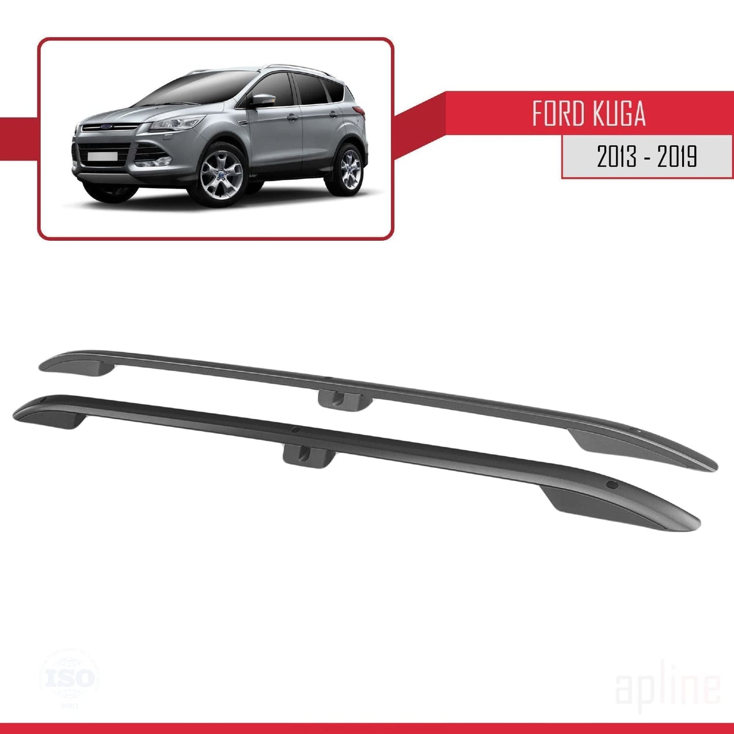 Compatibile con Ford Kuga 2 (C520) 2013-2019 (passo corto L1/H1) Barre portatutto nere