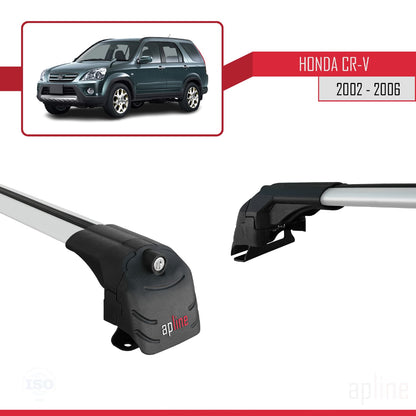 Compatibile con Honda CR-V 2 2002-2006 ACE-2 Barre portatutto per auto Portapacchi in alluminio grigio 2 barre