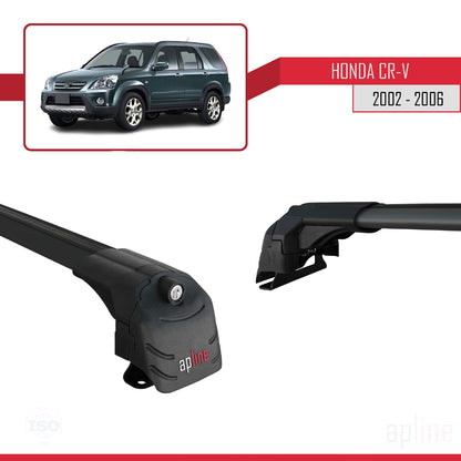 Compatibile con Honda CR-V 2 2002-2006 ACE-2 Barre portatutto per auto Portapacchi in alluminio nero 2 barre