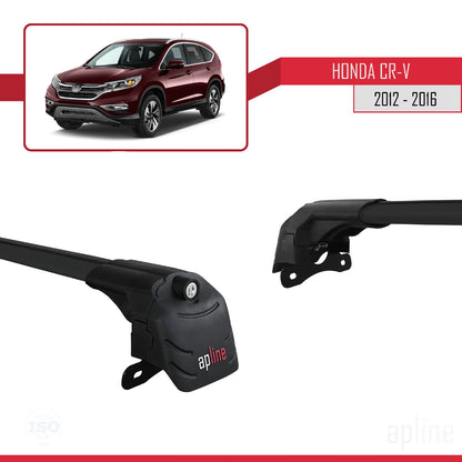 Compatibile con Honda CR-V 4 2012-2016 ACE-2 Barre portatutto per auto Portapacchi in alluminio nero 2 barre