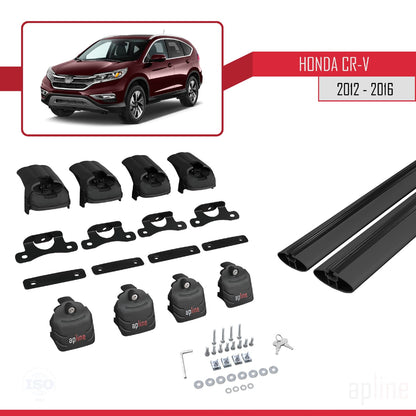 Compatibile con Honda CR-V 4 2012-2016 ACE-2 Barre portatutto per auto Portapacchi in alluminio nero 2 barre