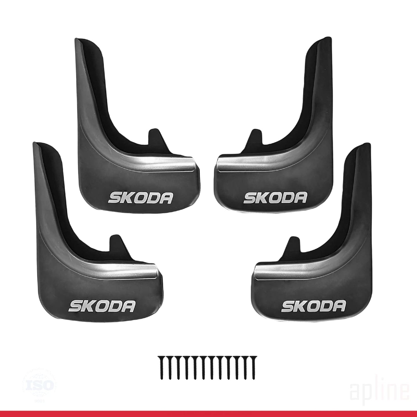 Compatible avec Skoda Jeu de Bavettes Garde-boue Avant et Arrière de Voiture 4 Pcs Noir