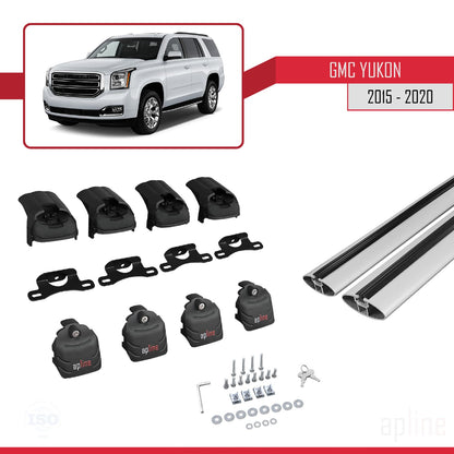 Compatibile con GMC Yukon 2015-2020 ACE-2 Portapacchi per auto in alluminio grigio 2 barre