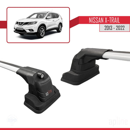 Compatible avec Nissan X-Trail 2013-2022 ACE-3 Barres de Toit Railing Porte-Bagages de Voiture Gris Aluminium 2 Barres