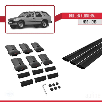 Compatibile con Holden Frontera 1992-1998 modello FLY Barre portatutto per auto Portapacchi in alluminio nero 3 barre