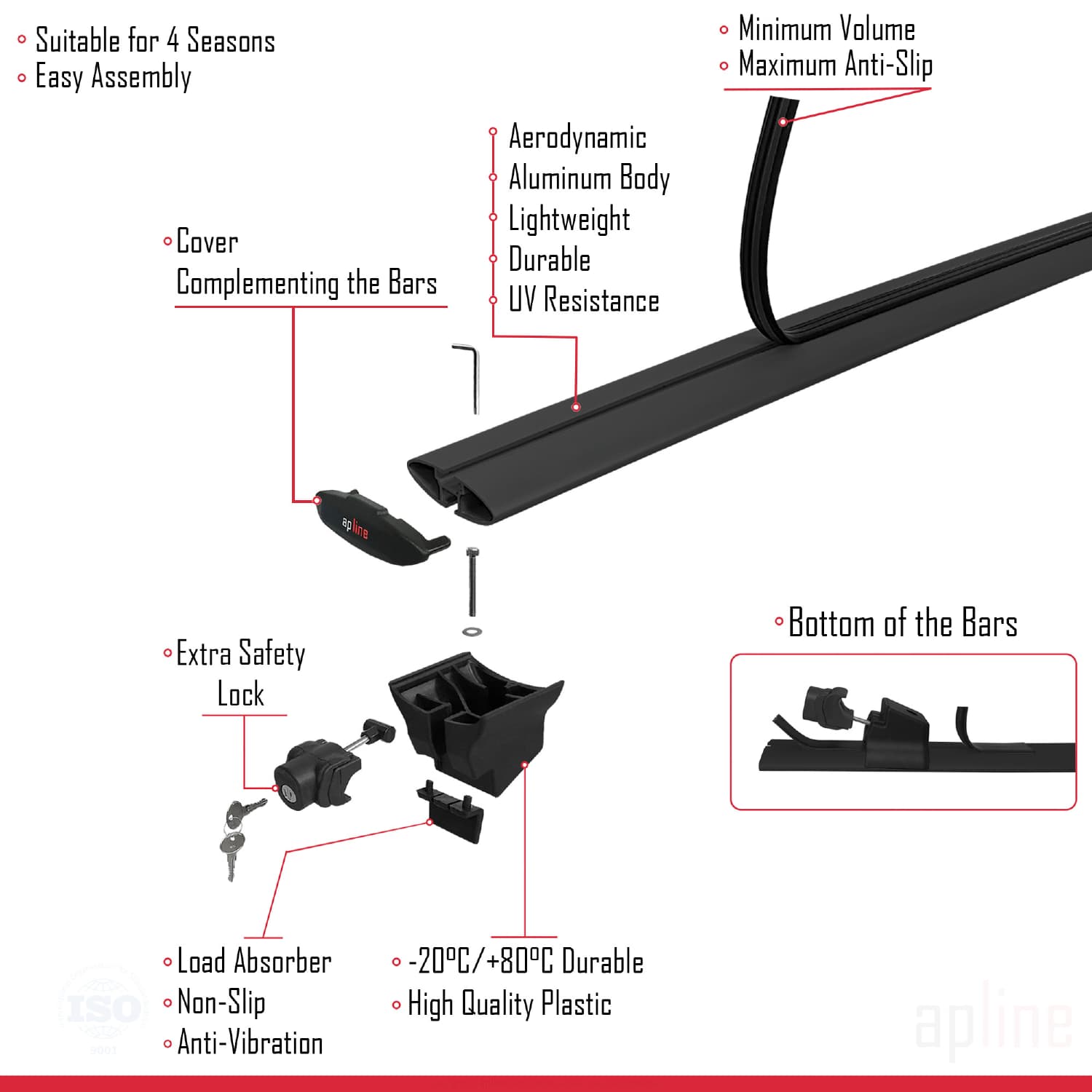 Compatible avec Genesis GV60 2023-2024 HOOK Model Barres de Toit Railing Porte-Bagages de Voiture Noir Aluminium 2 Barres