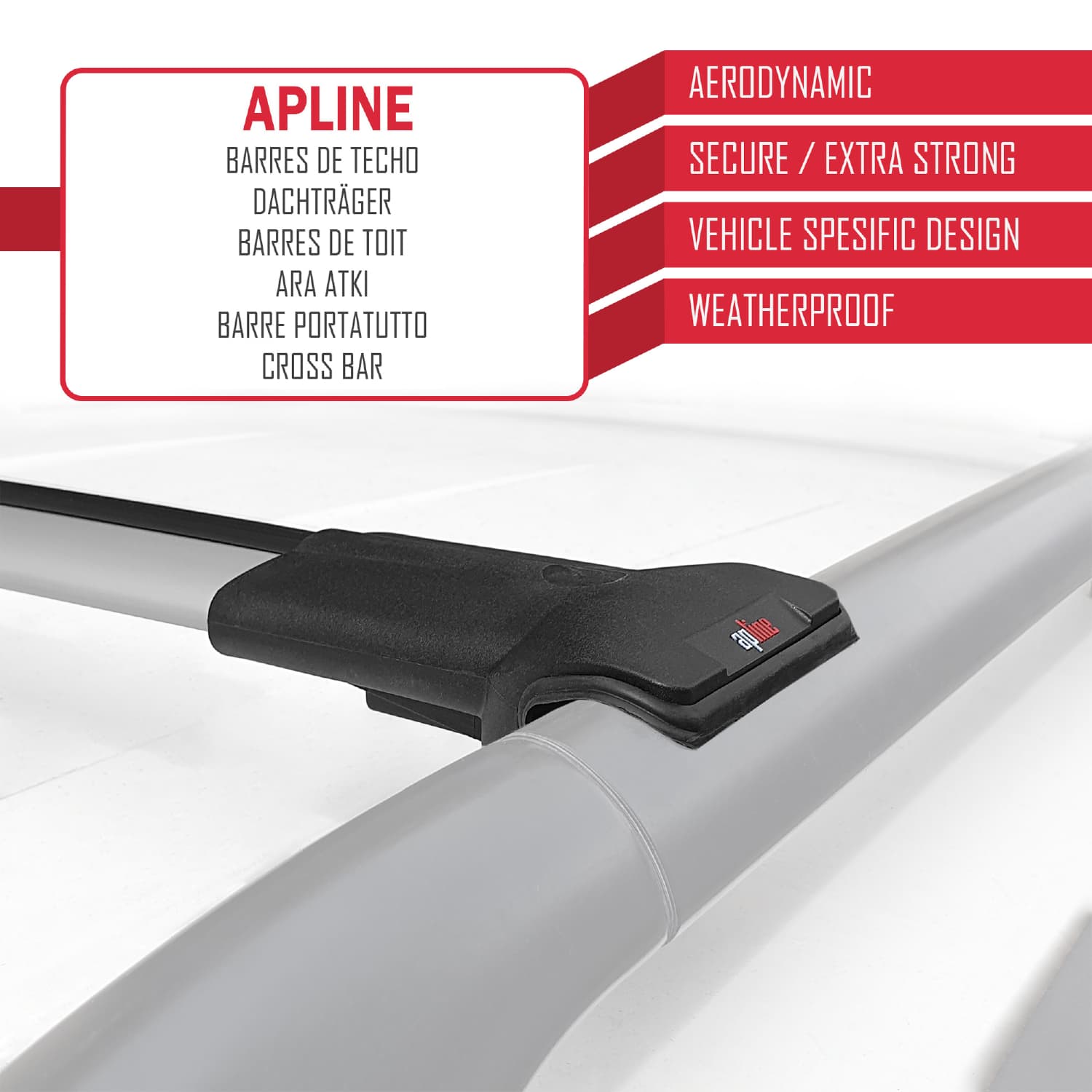 Compatible avec Suzuki Ignis 2016-2024 FLY Model Barres de Toit Railing Porte-Bagages de Voiture Gris Aluminium 2 Barres