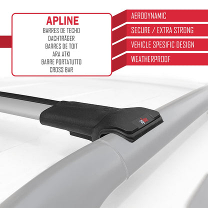 Compatible avec Mercedes Classe GLB (X247) 2020-2025 FLY Model Barres de Toit Railing Porte-Bagages de Voiture Gris Aluminium 2 Barres