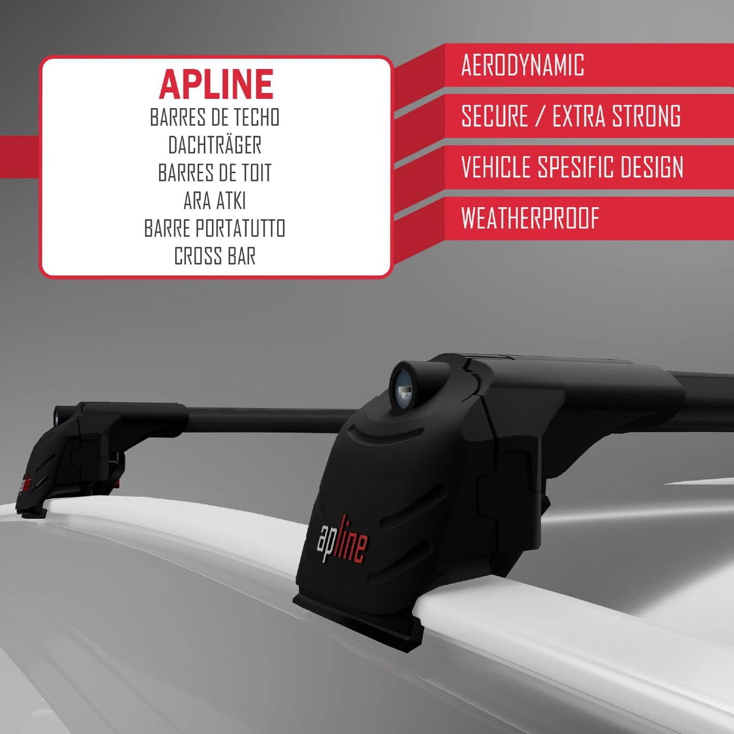 Compatible avec Kia Soul 2 (PS) 2014-2019 ACE-2 Barres de Toit Railing Porte-Bagages de Voiture Noir Aluminium 2 Barres