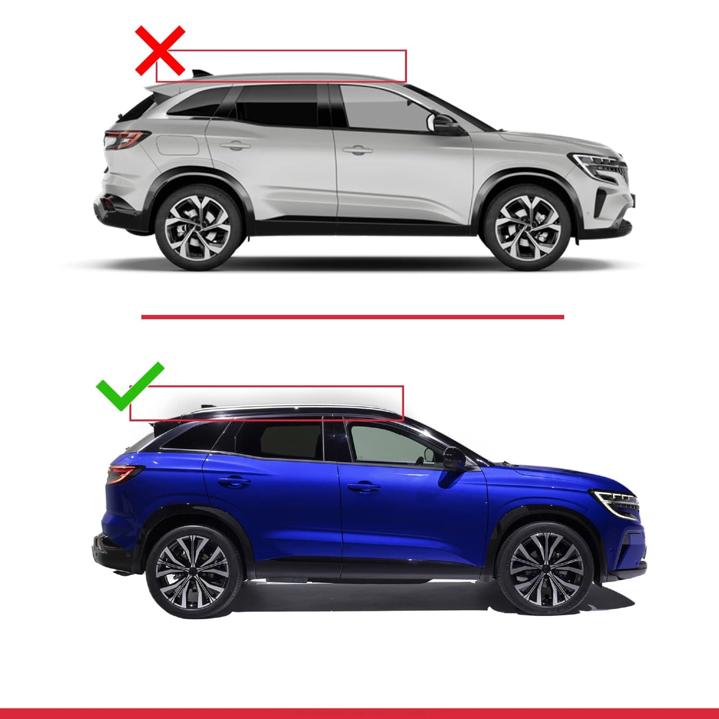 Compatible avec Renault Austral (RHN) 2022-2025 ACE-2 Barres de Toit Railing Porte-Bagages de Voiture Gris Aluminium 2 Barres