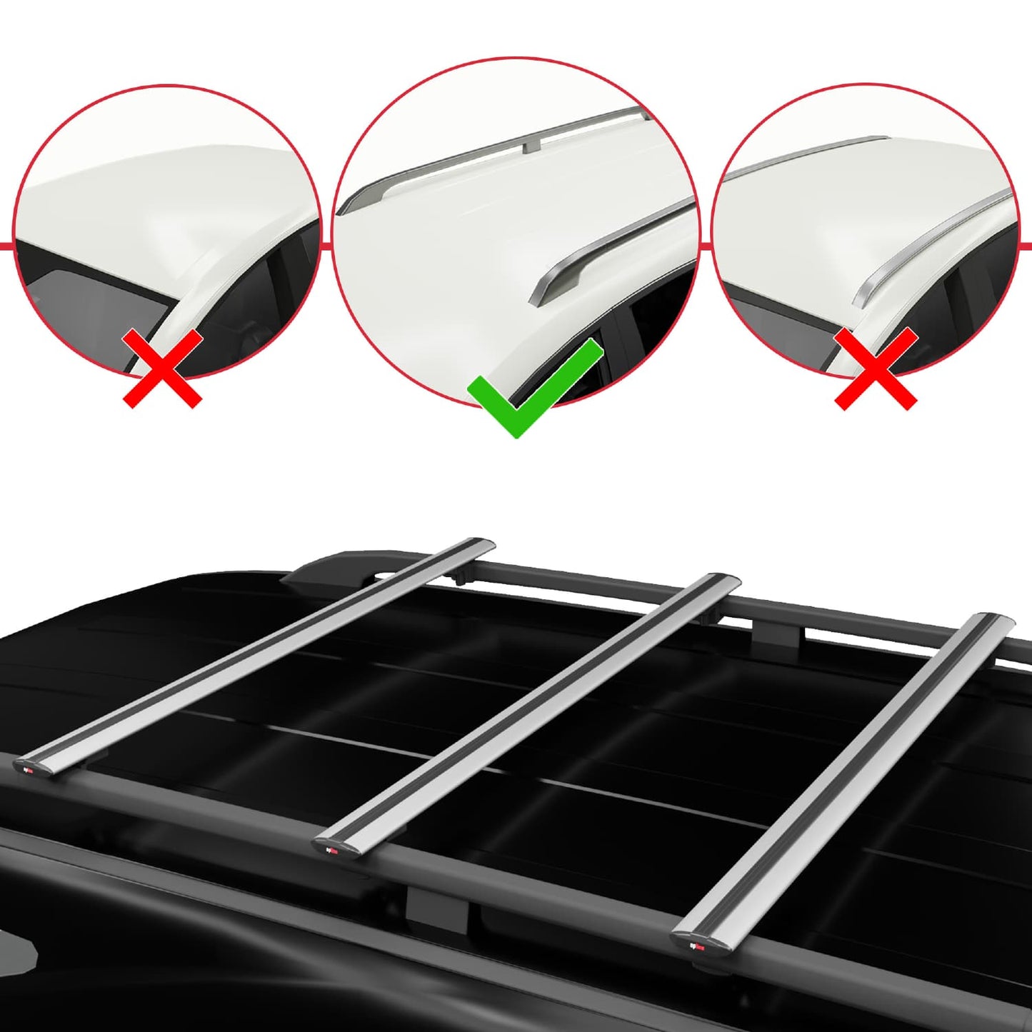 Compatibile con Peugeot 308 (T7) SW 2008-2013 BASIC Model Barre Tetto Portapacchi Auto Barre Portatutto Grigo Alluminio 3 Barre