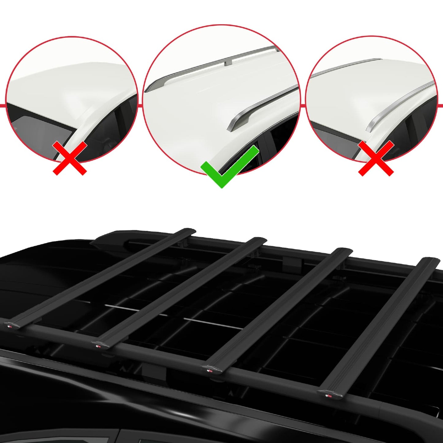 Compatible with Opel Combo E Life 2019-2022 BASIC Model Car Roof Rack Cross Bar Black Aluminium 4 Bars