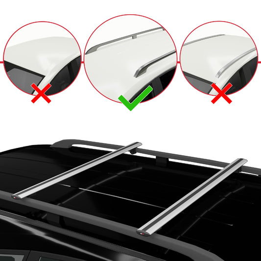 Compatibile con Volkswagen Touran (1T) Post-Facelift 2010-2015 BASIC Model Barre Tetto Portapacchi Auto Barre Portatutto Grigo Alluminio 2 Barre