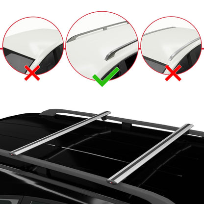 Compatible with Citroen Berlingo (M59) 2003-2008 BASIC Model Car Roof Rack Cross Bar Grey Aluminium 2 Bars