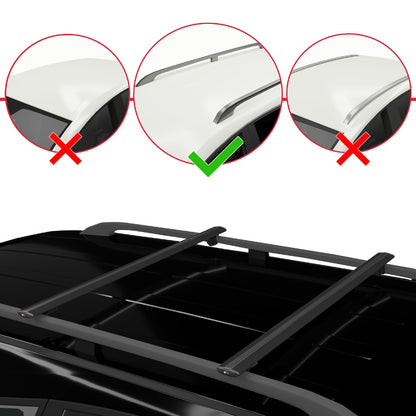 Compatible avec Kia Sportage 1997-2002 BASIC Model Barres de Toit Railing Porte-Bagages de Voiture Noir Aluminium 2 Barres