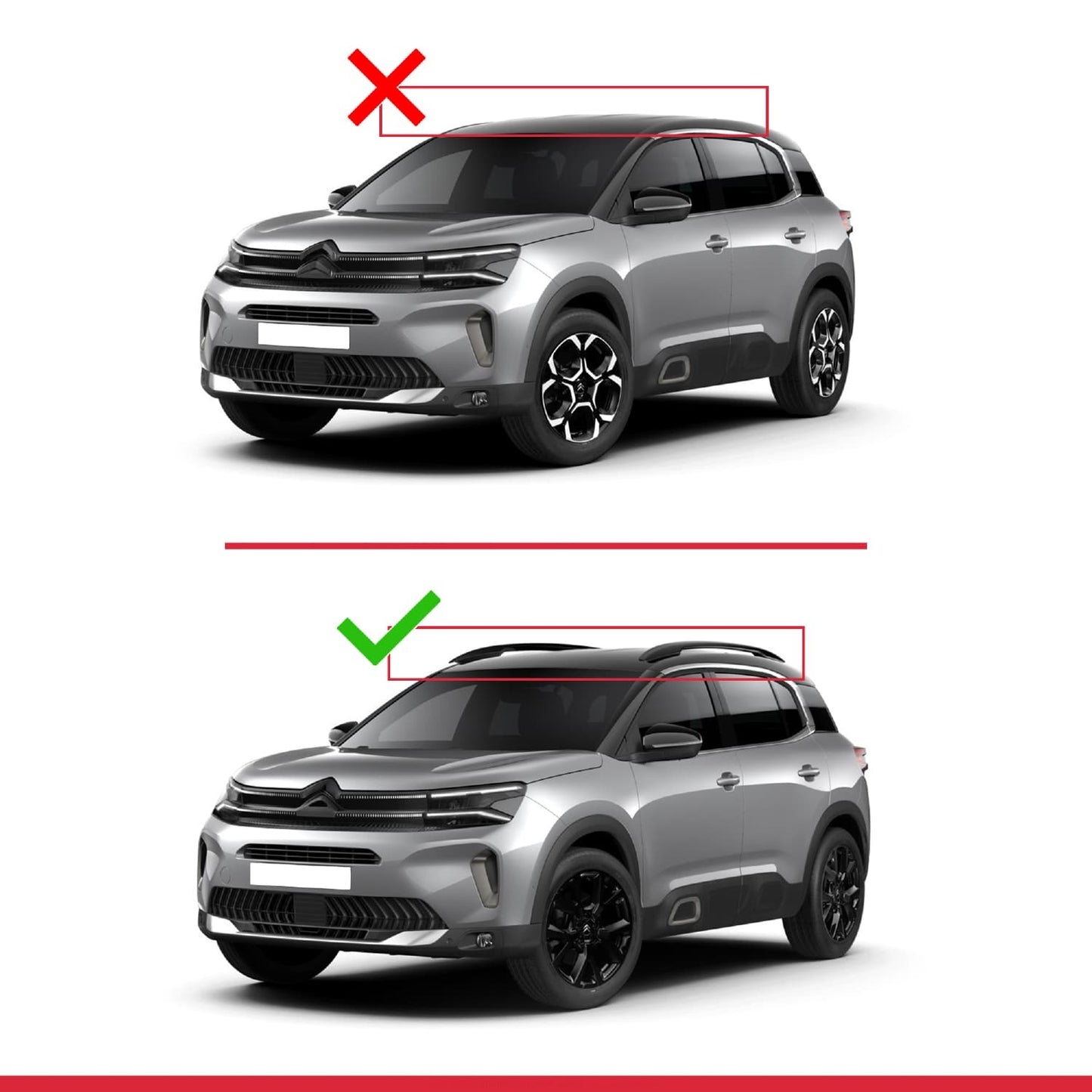 Compatibile con Citroen C5 Aircross 2018-2025 ACE-1 Barre portatutto per auto Portapacchi in alluminio nero 2 barre