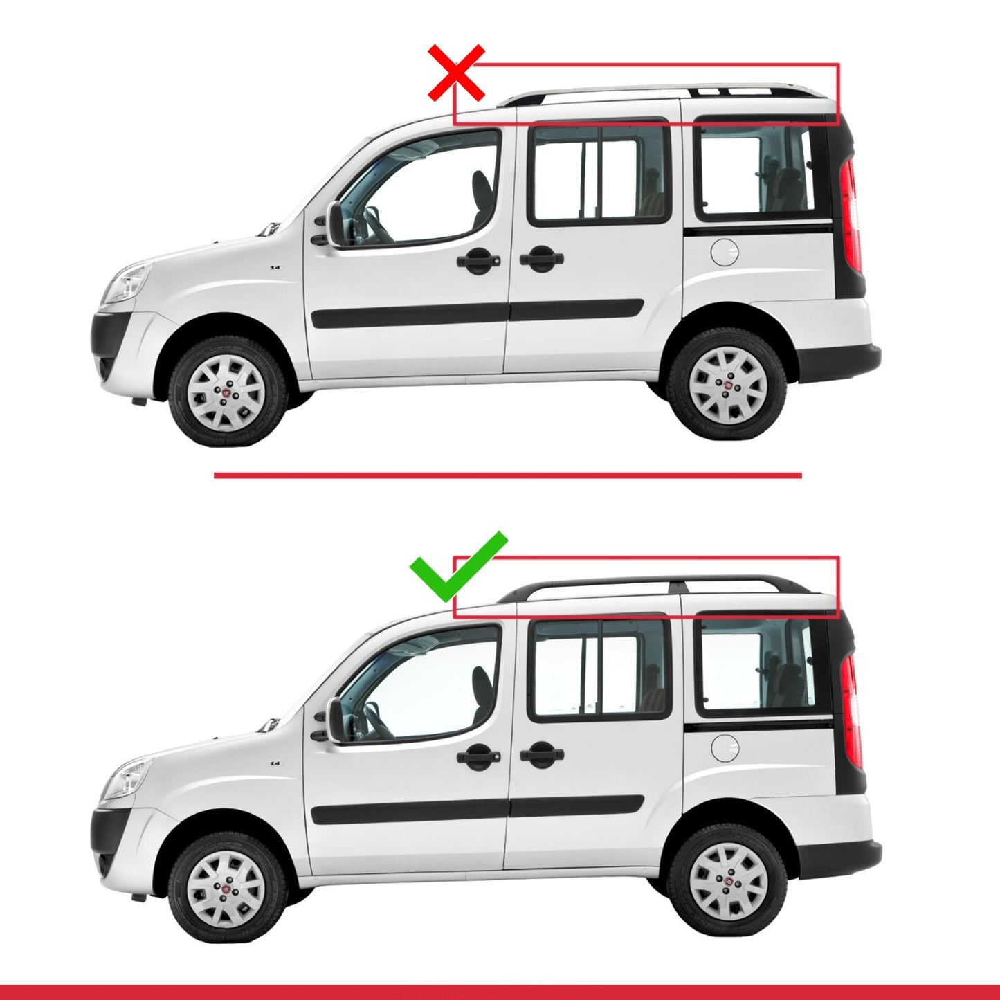 Compatibile con Fiat Doblo 2000-2009 ACE-1 Barre Portatutto Railing Portapacchi Auto Alluminio Nero 2 Barre