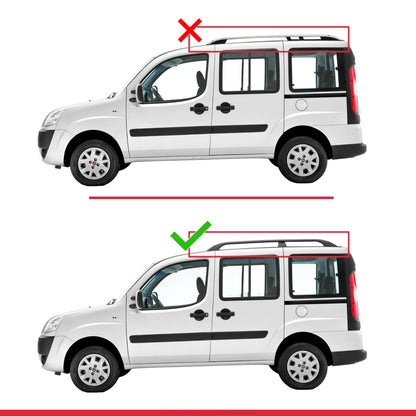 Compatibile con Fiat Doblo 2000-2009 ACE-1 Barre Portatutto Railing Portapacchi Auto Alluminio Grigio 4 Barre