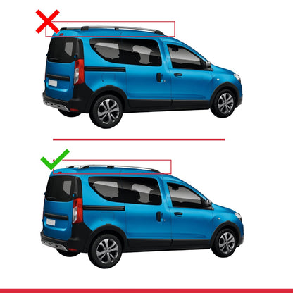 Compatibile con Dacia Dokker (K67) 2012-2024 modello BASIC Barre portatutto per auto Portapacchi in alluminio grigio 2 barre
