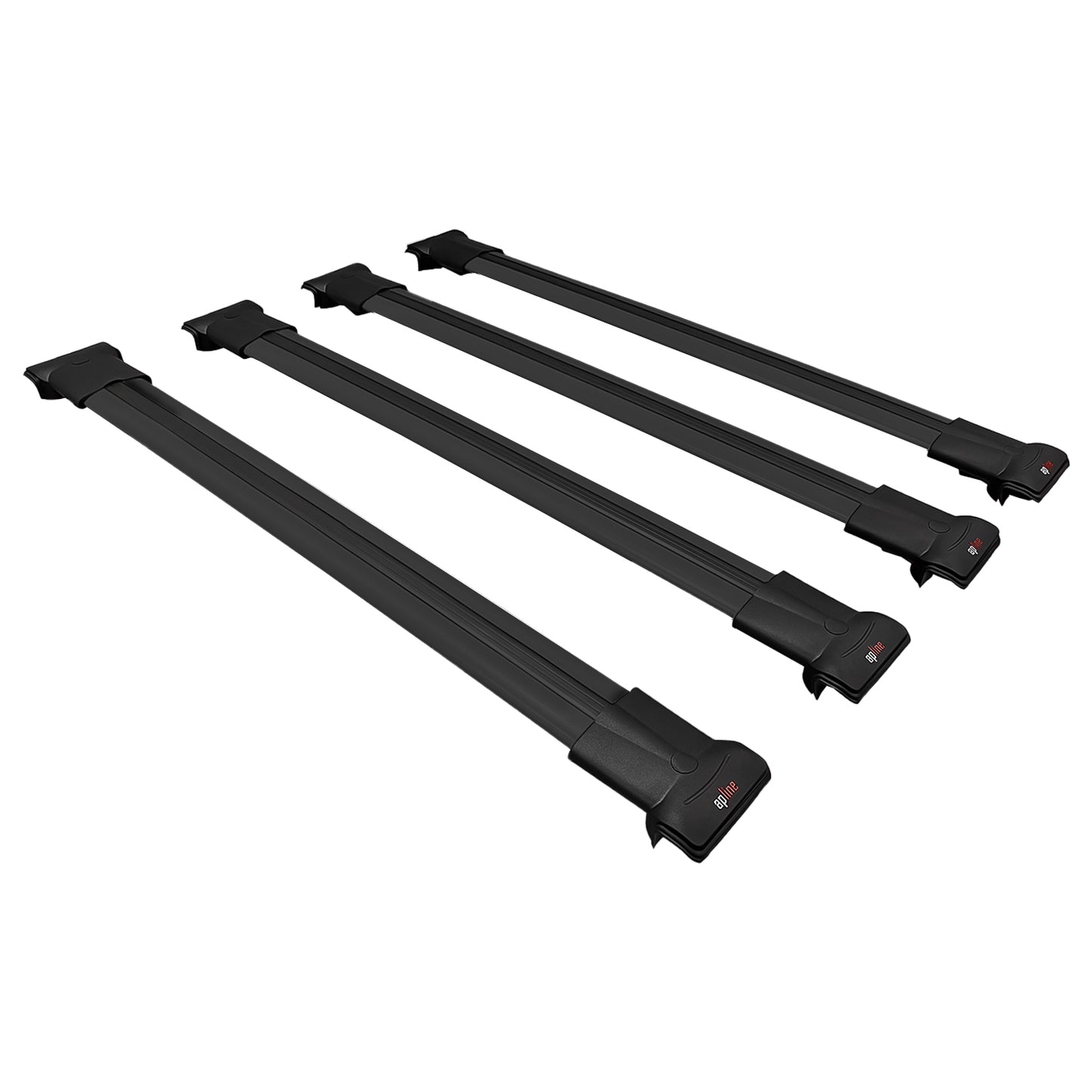Compatible avec Fiat Doblo 2000-2009 V2 FLY Model Barres de Toit Railing Porte-Bagages de Voiture Noir Aluminium 4 Barres