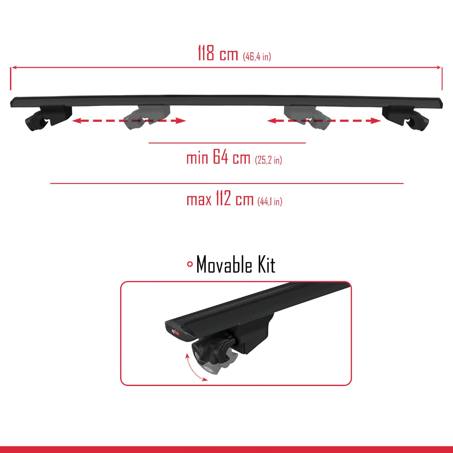 Compatible avec Suzuki SX4 S-Cross 3 (JYB) 2013-2021 HOOK Model Barres de Toit Railing Porte-Bagages de Voiture Noir Aluminium 2 Barres