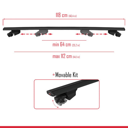 Compatibile con Lexus RX 4 (AL20) 2016-2022 HOOK Model Barre Tetto Portapacchi Auto Barre Portatutto Nero Alluminio 2 Barre
