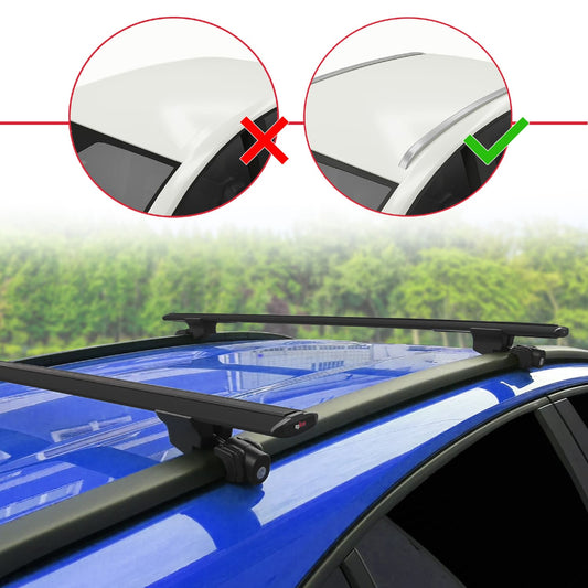 Compatible with Mercedes GLC Class 2 (X254) 2023-2025 HOOK Model Car Roof Rack Cross Bar Black Aluminium 2 Bars