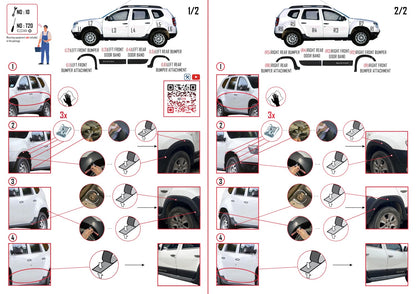 Compatibile con Dacia Duster (HS) 2010-2017 Protezione parafango, passaruota, paraurti, parafango e protezione laterale, kit di protezione per carrozzeria NERO