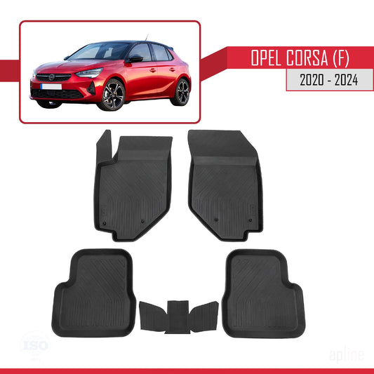 Compatibile con Opel Corsa F (P2JO) 2020-2025 4D Tappeti in Gomma Nero
