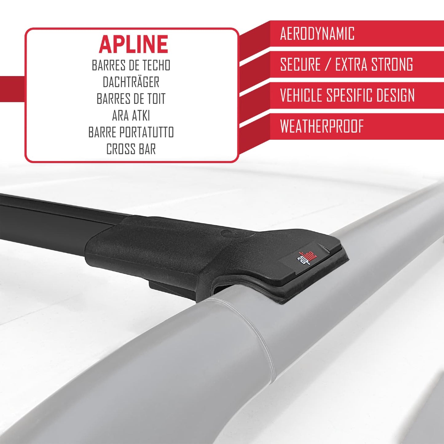 Compatible with Mitsubishi Pajero (V80) 2007-2022 FLY Model Car Roof Rack Cross Bar Black Aluminium 2 Bars