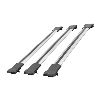 Compatible with Mitsubishi Pajero (V80) 2007-2022 FLY Model Car Roof Rack Cross Bar Grey Aluminium 3 Bars