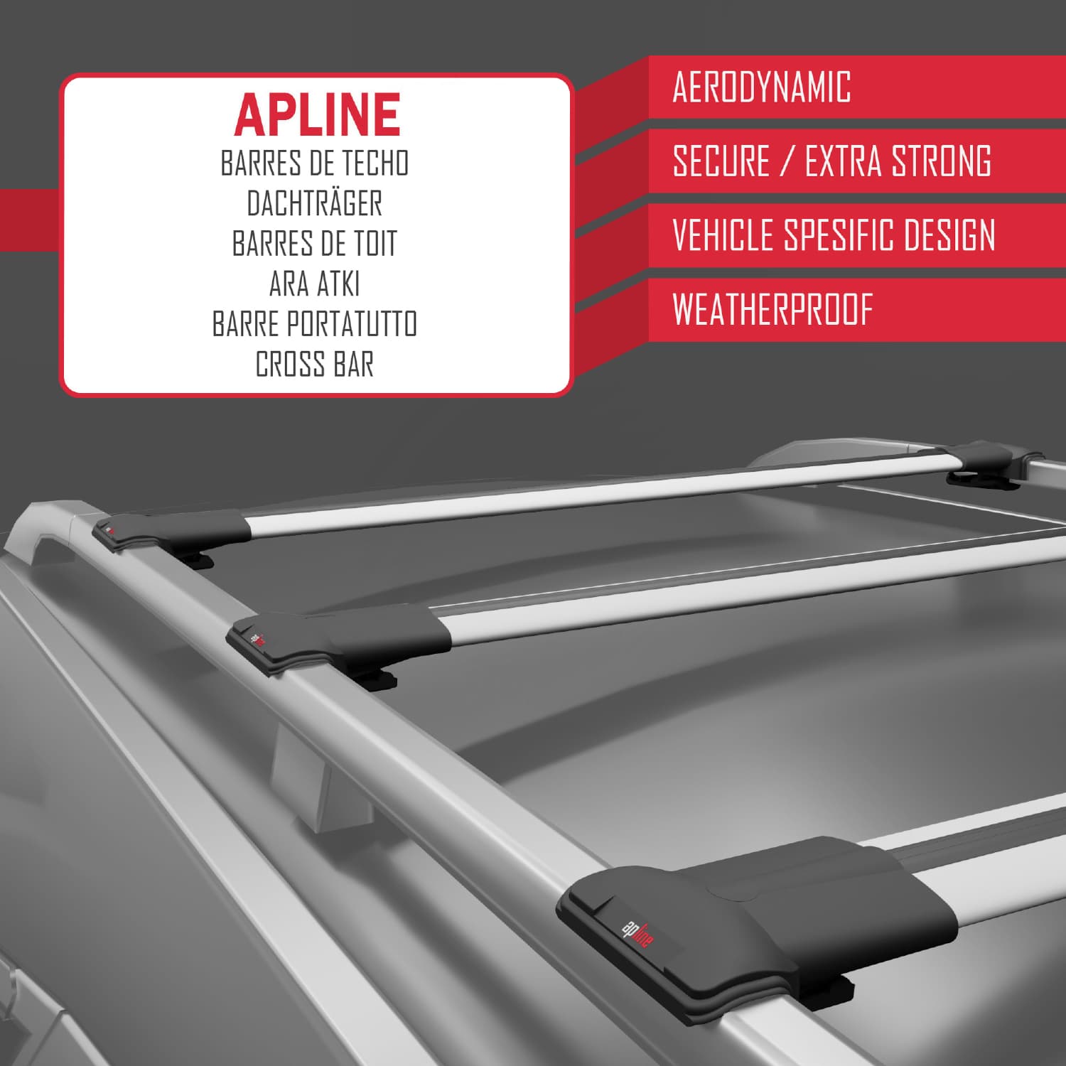 Compatible avec Kia Carnival 2025 FLY Model Barres de Toit Railing Porte-Bagages de Voiture Gris Aluminium 3 Barres